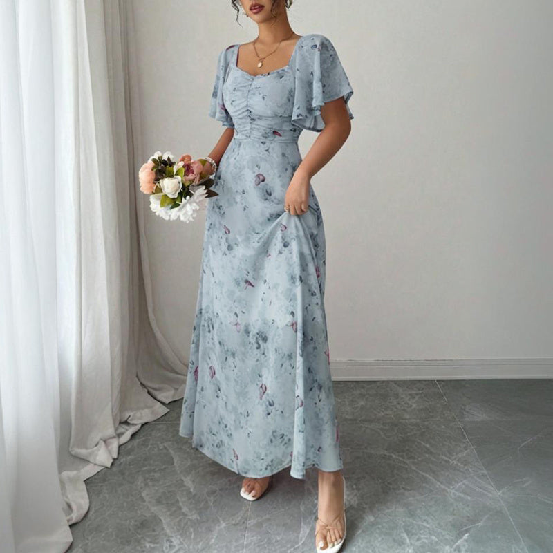 Women's Butterfly Print Maxi Dress