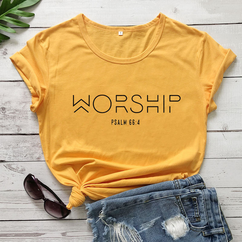 Worship Psalm 66:4 Woman's T-Shirt