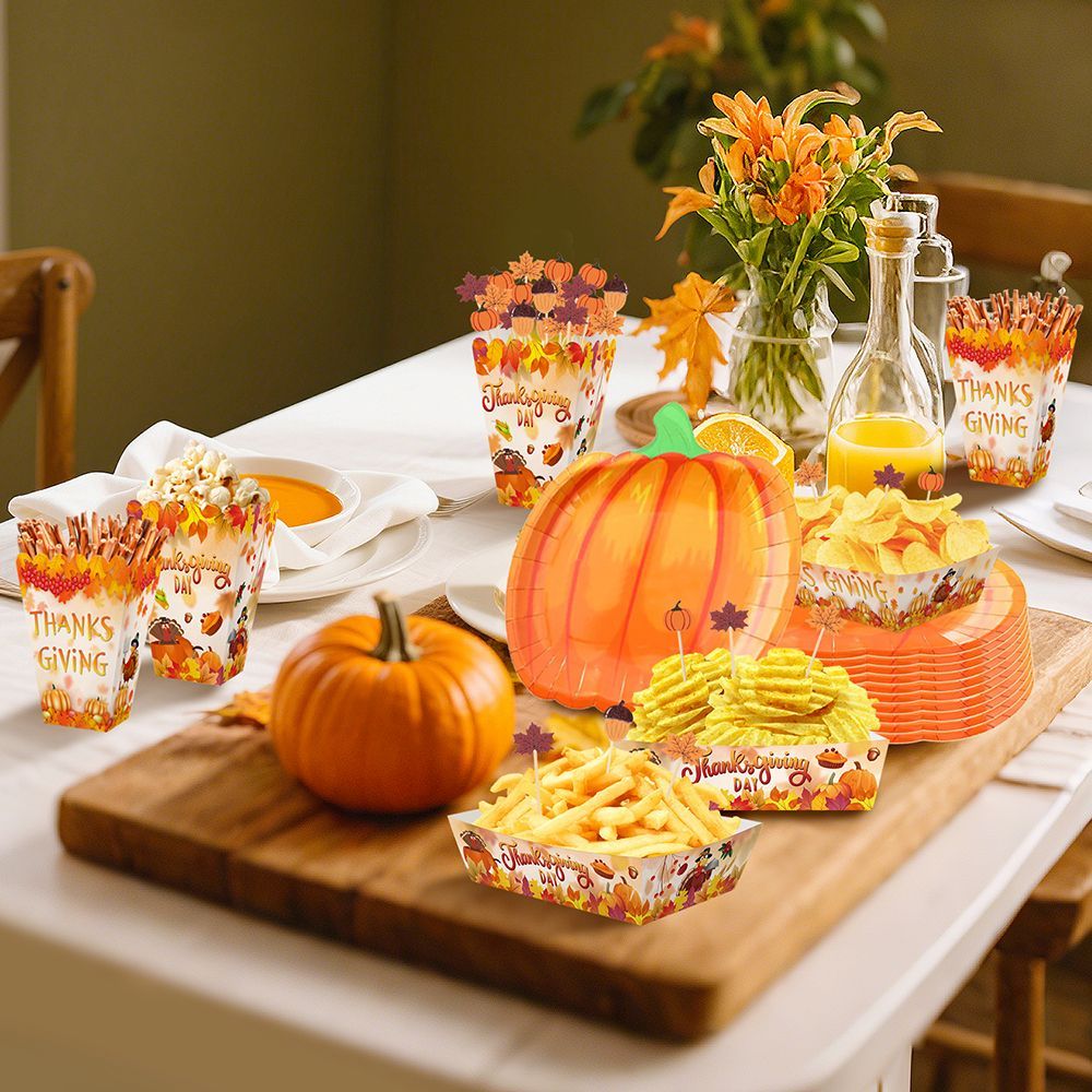134 Pcs Thanksgiving Party Tableware Set