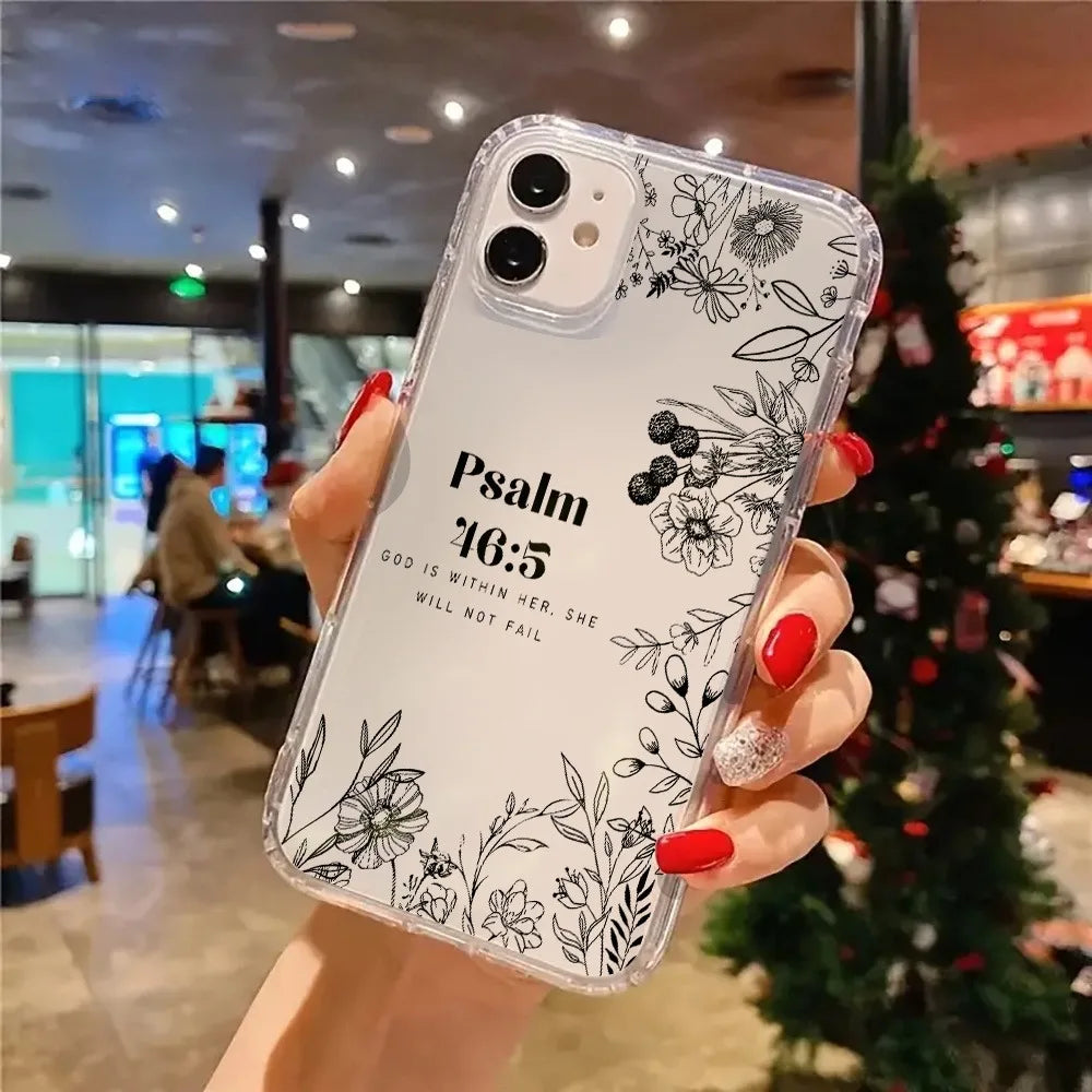 Poetic Flower Transparent Phone Case