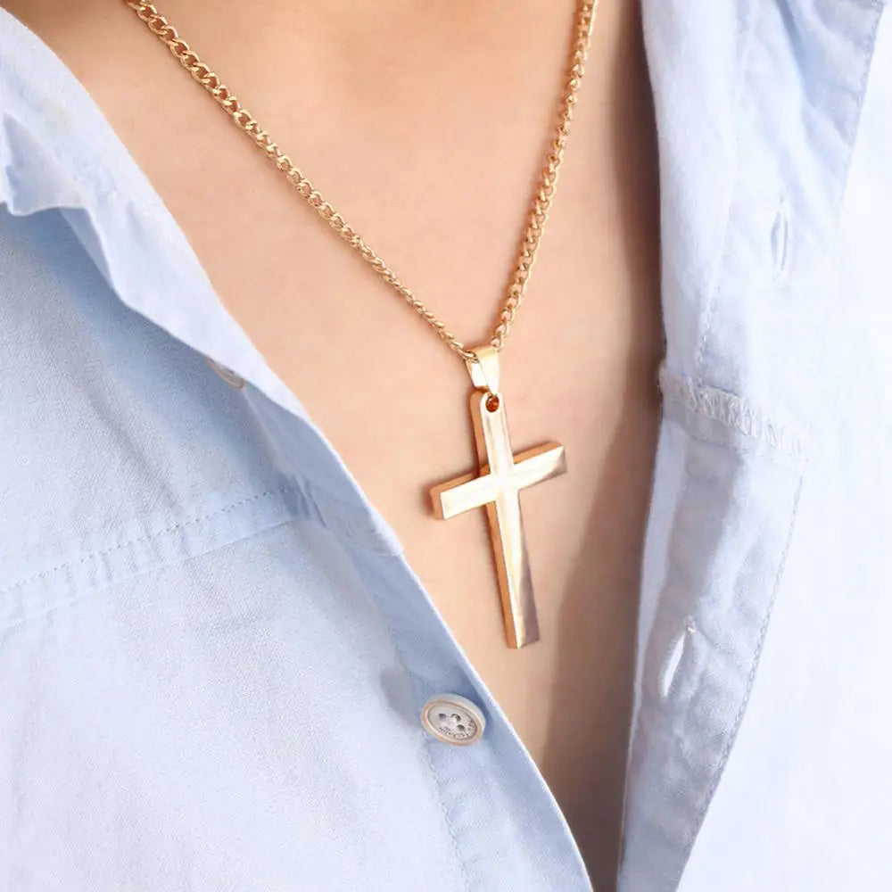 Fashion Necklace for Men Simple Cross Pendant
