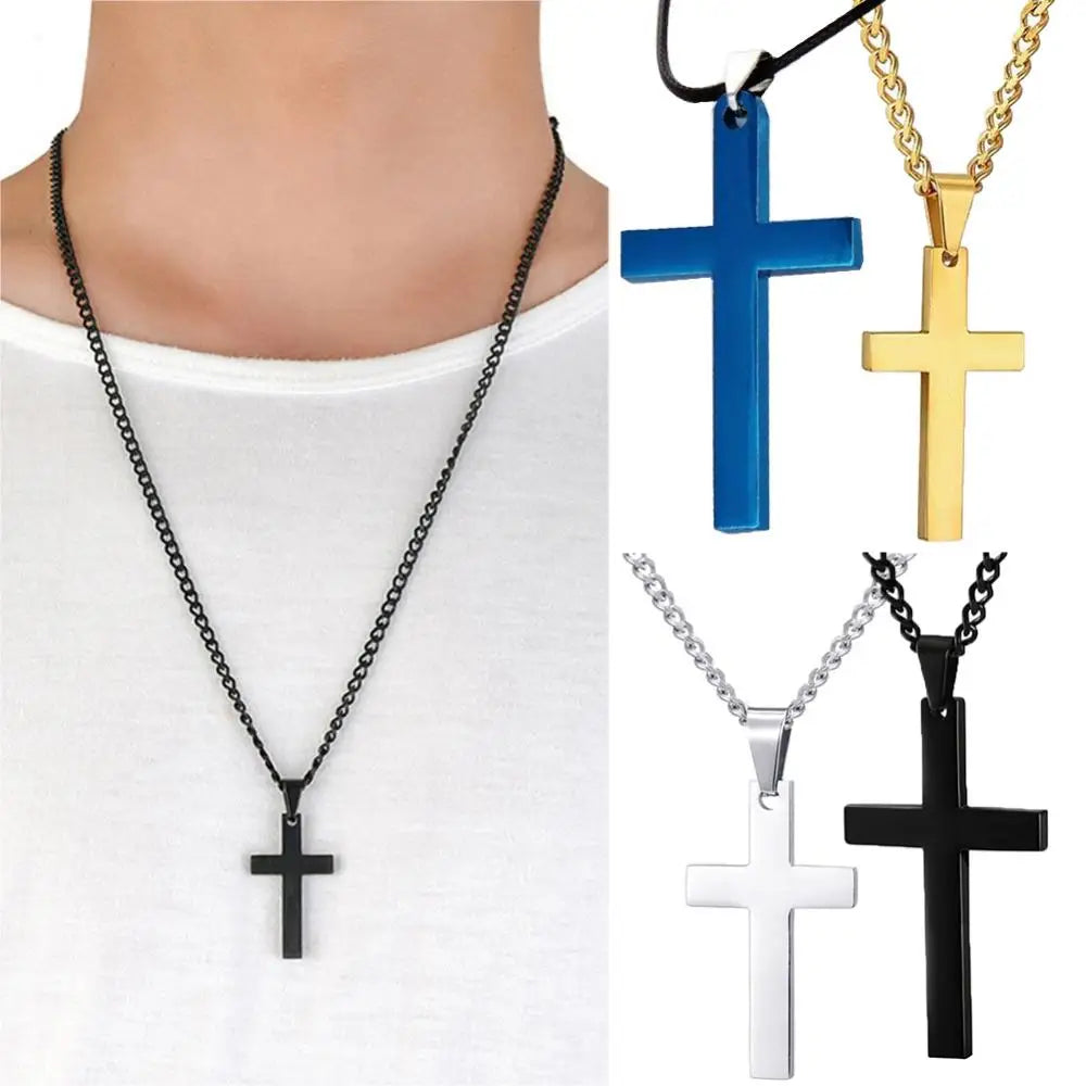 Fashion Necklace for Men Simple Cross Pendant