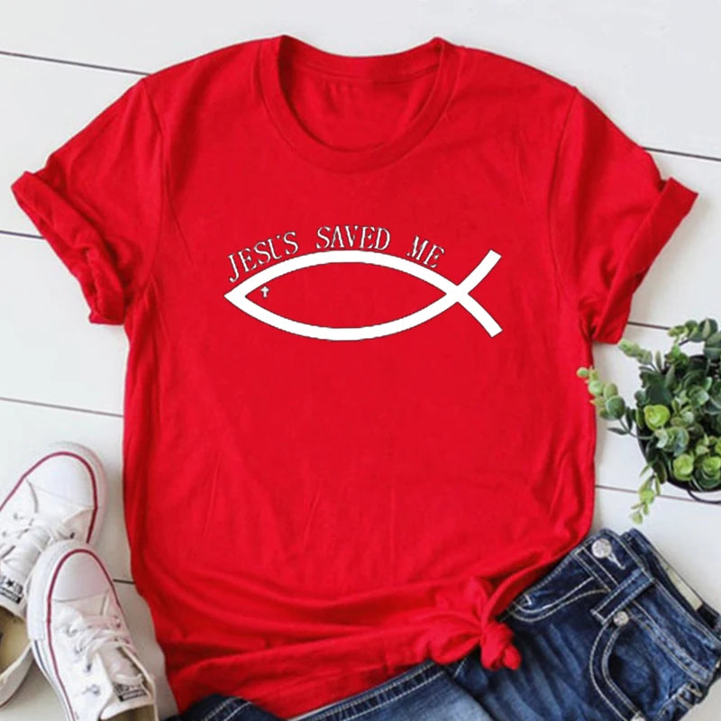 Jesus Saved Me Woman Tshirts