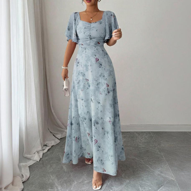 Women's Butterfly Print Maxi Dress