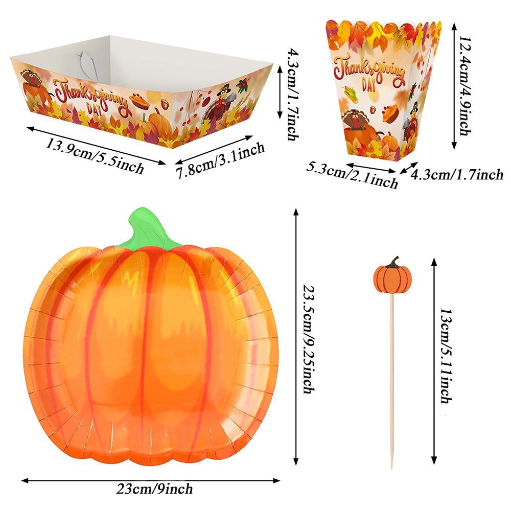 134 Pcs Thanksgiving Party Tableware Set