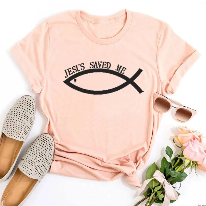 Jesus Saved Me Woman Tshirts