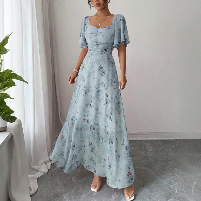 Women's Butterfly Print Maxi Dress
