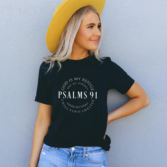 God Is My Refuge Psalms 91 T Shirt