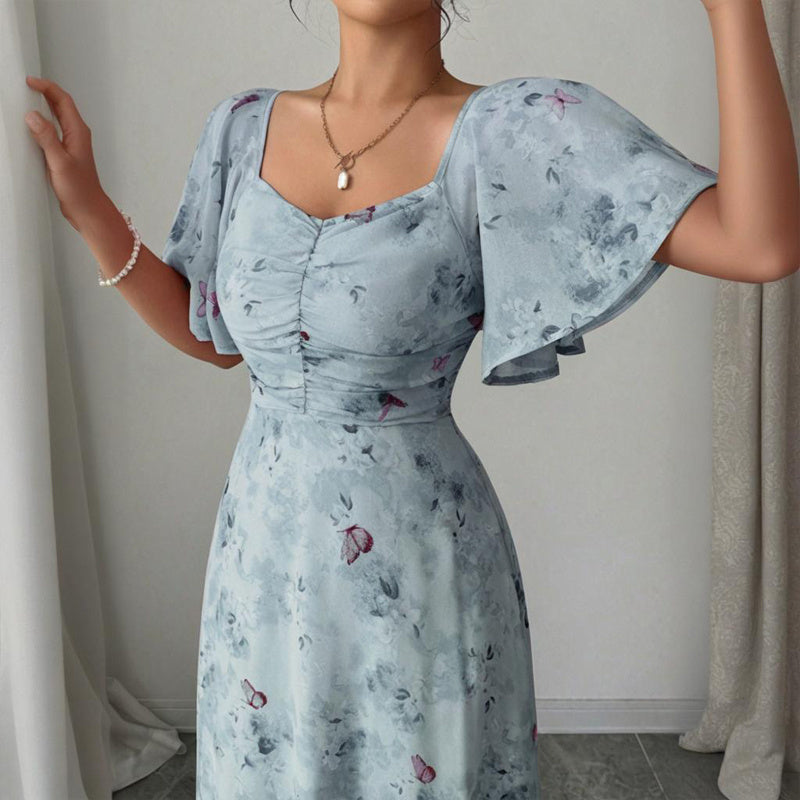Women's Butterfly Print Maxi Dress