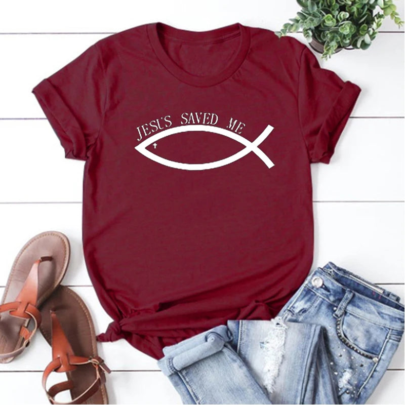 Jesus Saved Me Woman Tshirts