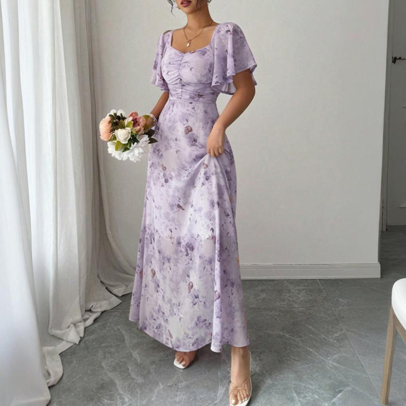 Women's Butterfly Print Maxi Dress