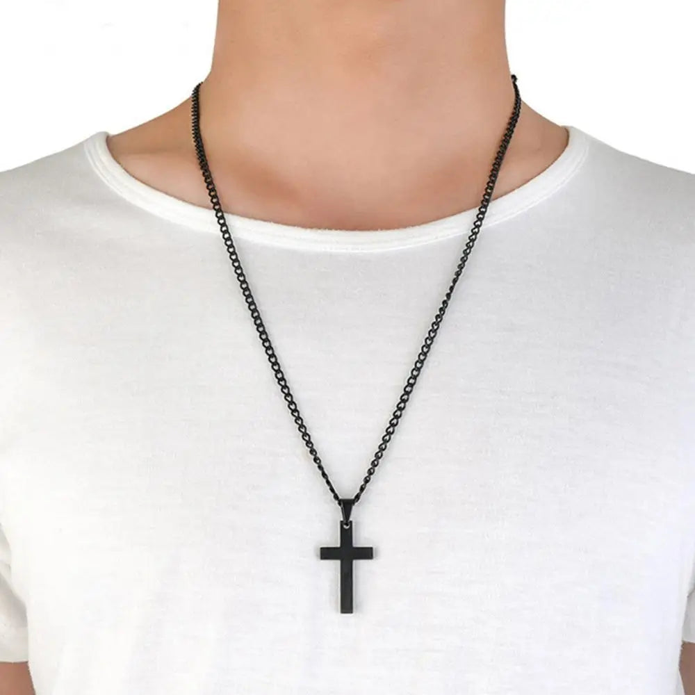 Fashion Necklace for Men Simple Cross Pendant