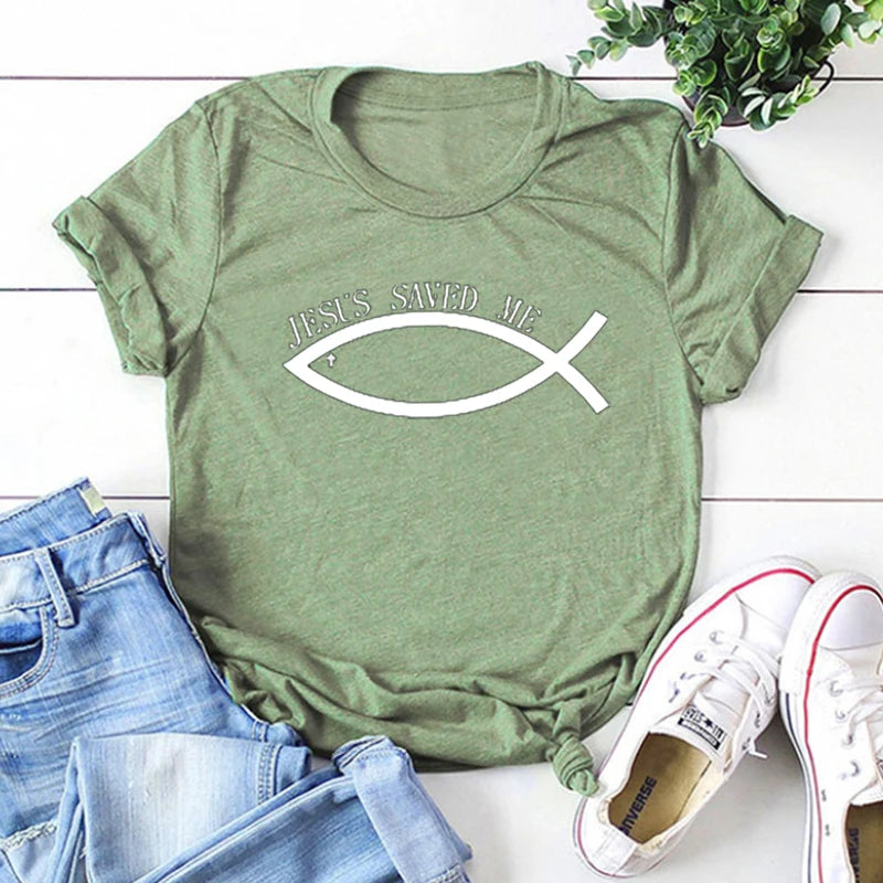 Jesus Saved Me Woman Tshirts