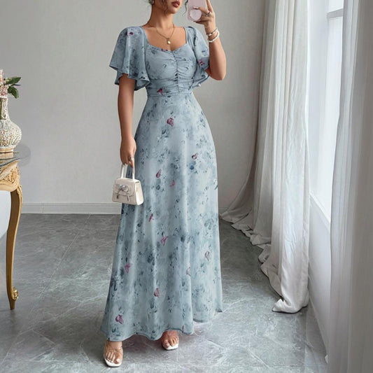 Women's Butterfly Print Maxi Dress
