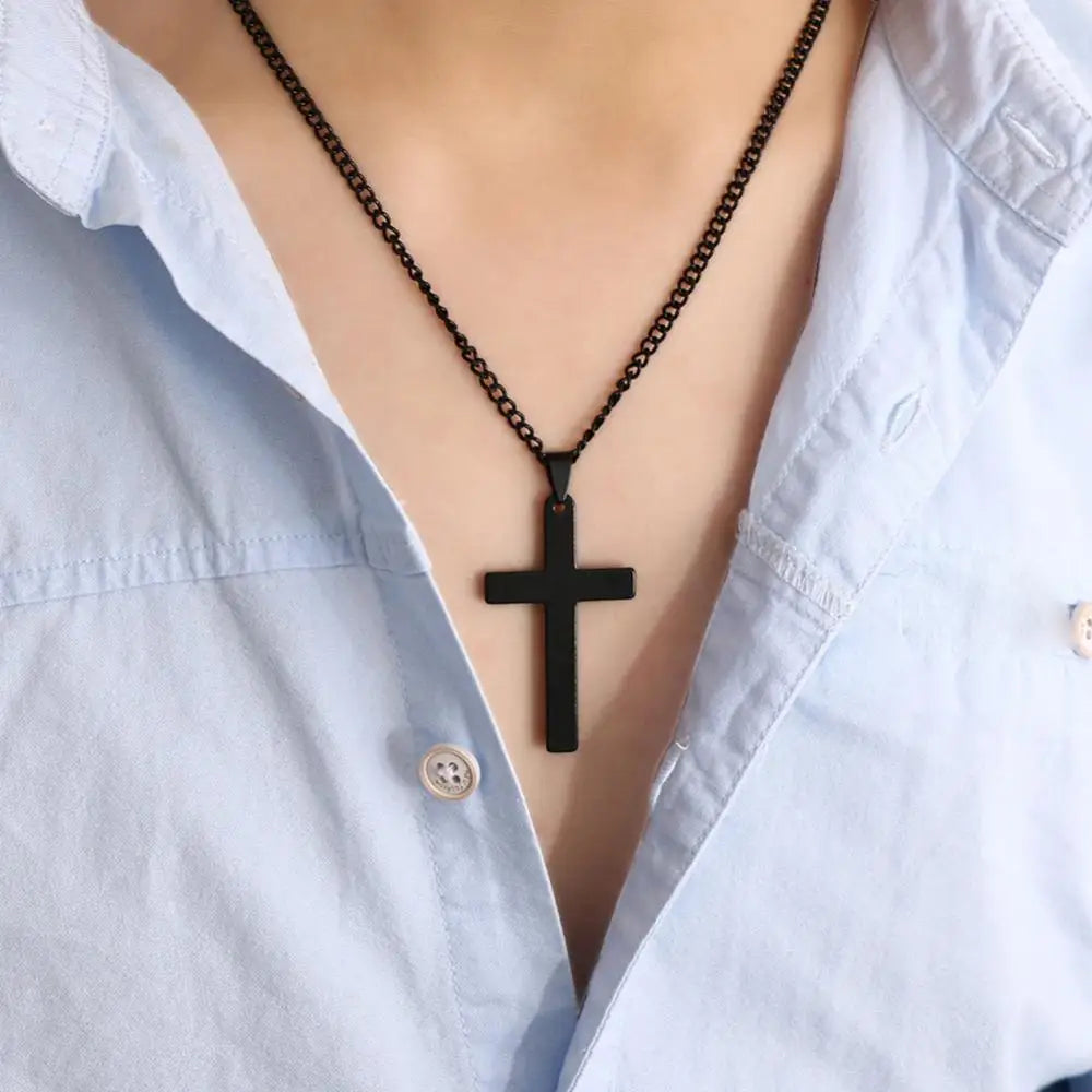 Fashion Necklace for Men Simple Cross Pendant