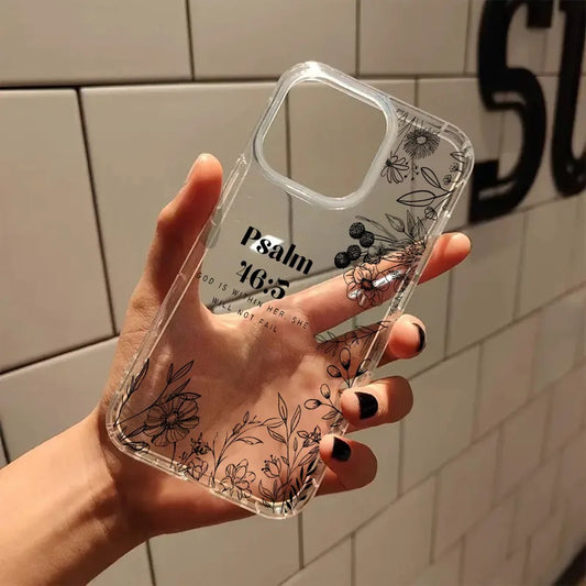 Poetic Flower Transparent Phone Case