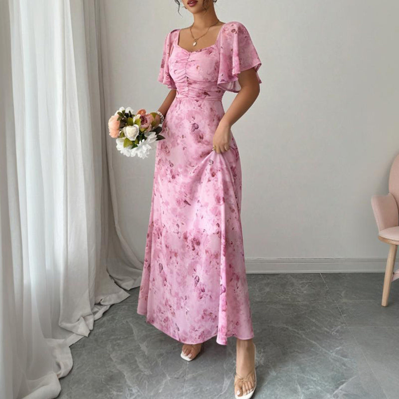 Women's Butterfly Print Maxi Dress