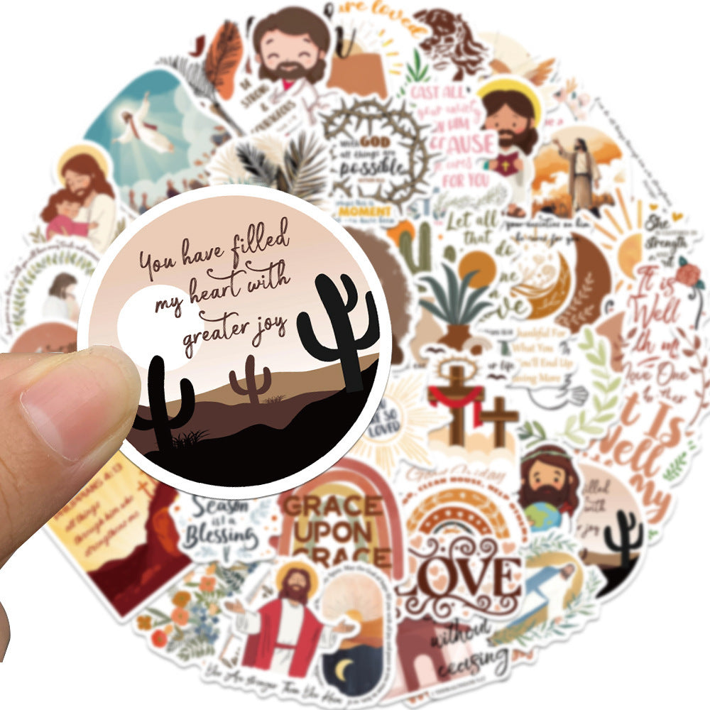 50 Bible Cartoon Graffiti Stickers