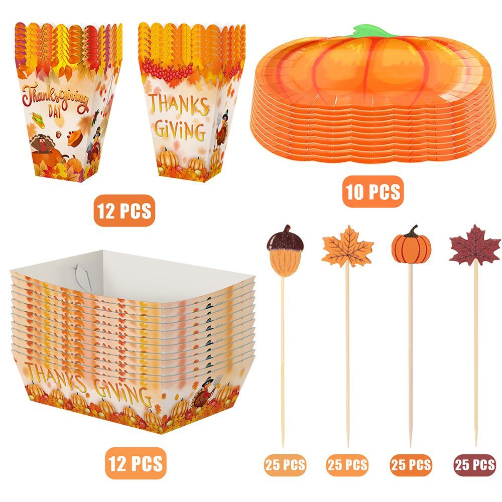 134 Pcs Thanksgiving Party Tableware Set
