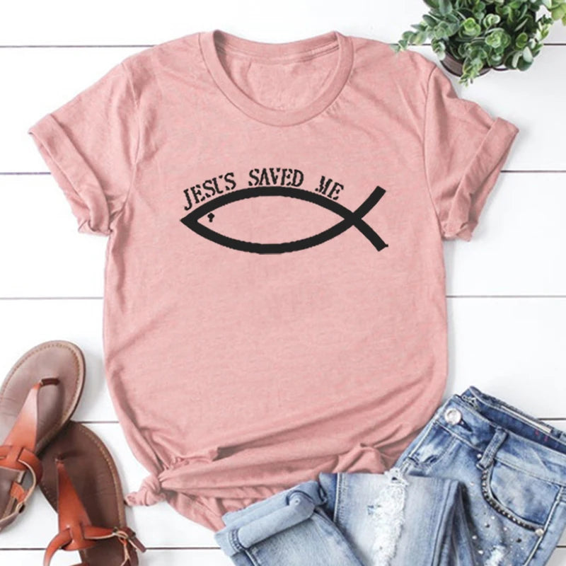 Jesus Saved Me Woman Tshirts